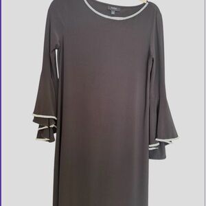 MSK Black Long Sleeve Dress with Bell Sleeves NWOT
